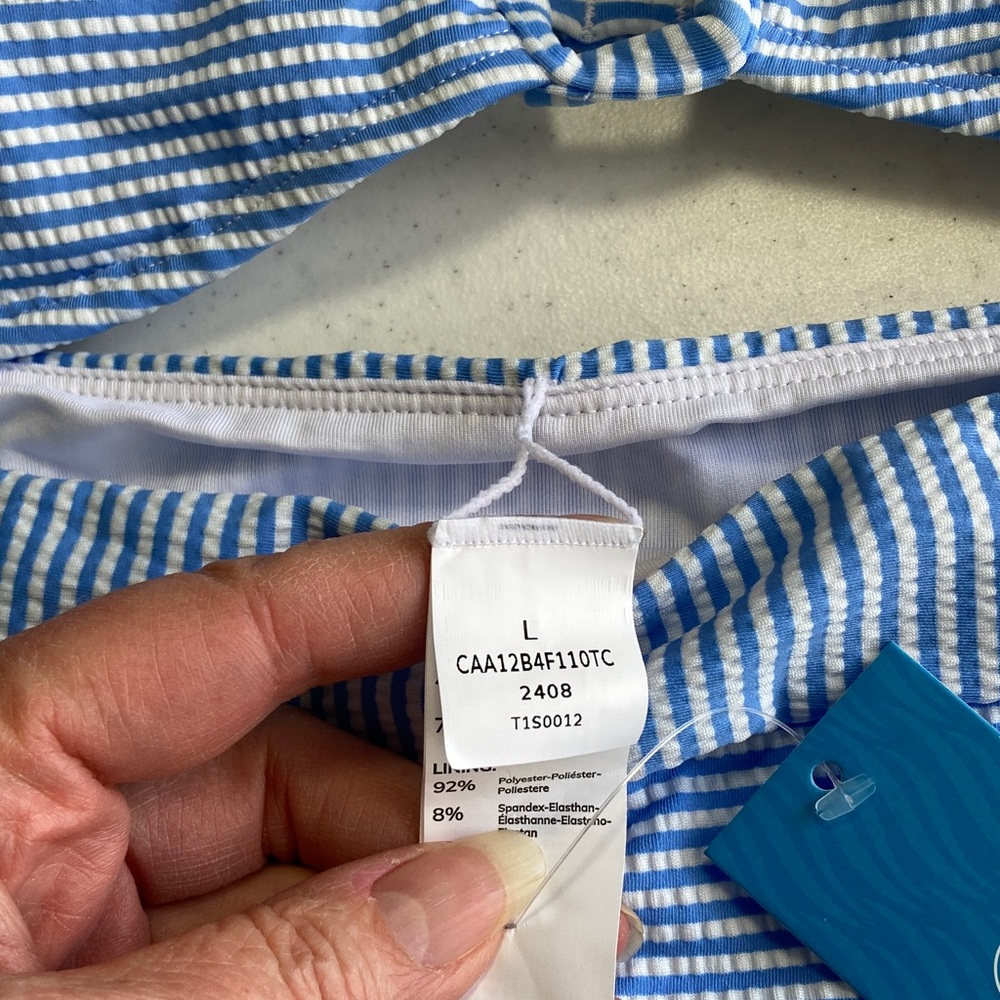Cupshe  Blue & White Striped Bikini - Picture 3 of 5